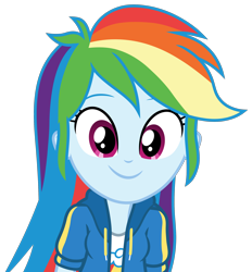 Size: 2160x2330 | Tagged: safe, artist:knightoftheraven, derpibooru import, rainbow dash, better together, equestria girls, fluttershy's butterflies, fluttershy's butterflies: dj pon-3, clothes, cute, cutie mark, cutie mark on clothes, dashabetes, female, happy, high res, inkscape, jacket, looking at you, missing accessory, shirt, simple background, smiling, smiling at you, solo, transparent background, vector