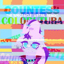 Size: 3000x3000 | Tagged: safe, artist:astril, derpibooru import, coloratura, earth pony, pony, the mane attraction, album cover, countess coloratura, distortion, female, females only, glitch art, looking at you, mare, piercing, the spectacle