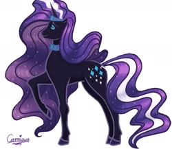 Size: 1821x1584 | Tagged: safe, artist:carmiuwu, derpibooru import, idw, nightmare rarity, pony, unicorn, female, mare, profile, side view, simple background, solo, white background