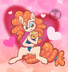 Size: 1058x1118 | Tagged: safe, artist:calena, derpibooru import, applejack, pear butter, earth pony, pony, baby applejack, baby blanket, baby pony, cute, female, filly, filly applejack, foal, heart, hnnng, love, mare, mother and child, mother and daughter, mother's day, parent and child, simple background, younger