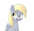 Size: 3248x3000 | Tagged: safe, artist:s.l.guinefort, derpibooru import, derpy hooves, pegasus, pony, blonde, blonde mane, female, gray coat, mare, open mouth, simple background, smiling, solo, white background, wings