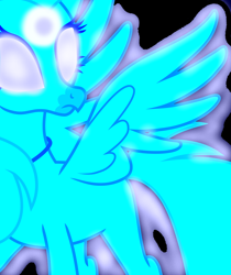 Size: 2386x2845 | Tagged: safe, artist:frownfactory, artist:mellow91, derpibooru import, edit, silverstream, oc, oc:luminoso, classical hippogriff, hippogriff, school daze, black background, female, glowing eyes, high res, possessed, simple background, solo, vector