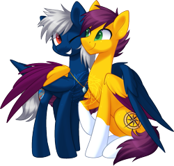 Size: 937x894 | Tagged: safe, artist:scarlet-spectrum, derpibooru import, oc, oc only, pegasus, pony, female, male, mare, stallion, wings