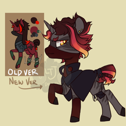 Size: 500x500 | Tagged: safe, artist:lavvythejackalope, derpibooru import, oc, oc only, pony, unicorn, base used, clothes, duo, eyes closed, horn, male, raised hoof, raised leg, redraw, stallion, unicorn oc