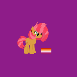 Size: 965x965 | Tagged: safe, derpibooru import, babs seed, earth pony, pony, base used, base:selenaede, ear piercing, earring, female, jewelry, lesbian, lesbian pride flag, piercing, pride, pride flag, solo