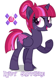 Size: 1920x2657 | Tagged: safe, artist:n0kkun, derpibooru import, oc, oc:ruby sapphire, alicorn, pony, female, mare, simple background, solo, transparent background, two toned wings, wings