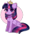 Size: 775x859 | Tagged: safe, artist:moon-rose-rosie, derpibooru import, twilight sparkle, twilight sparkle (alicorn), alicorn, pony, blushing, chest fluff, commission, commissioner:biohazard, crown, cute, eyebrows, eyebrows visible through hair, female, horn, jewelry, mare, no source available, regalia, simple background, sitting, smiling, twiabetes, ych result