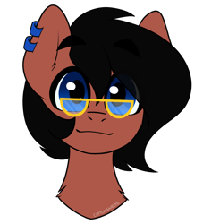 Size: 1000x1100 | Tagged: safe, artist:cottonsweets, derpibooru import, oc, oc:benjamin terrance tover, earth pony, pony, ear piercing, earring, glasses, head only, jewelry, piercing