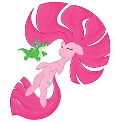 Size: 1024x1074 | Tagged: safe, artist:darkgred, derpibooru import, gummy, pinkie pie, alligator, earth pony, pony, cute, cuteamena, duo, eyes closed, female, male, mare, pinkamena diane pie, simple background, smiling, transparent background