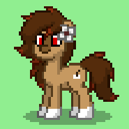 Size: 185x185 | Tagged: safe, derpibooru import, oc, oc only, oc:cocoa, earth pony, pony, earth pony oc, female, flower, flower in hair, freckles, mare, pixel art, pony town, solo