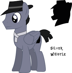 Size: 6444x6526 | Tagged: safe, artist:shadowdashthebat, derpibooru import, oc, oc:silver whistle, pegasus, pony, absurd resolution, hat, male, simple background, solo, stallion, transparent background