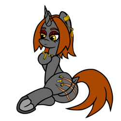 Size: 1024x1024 | Tagged: safe, artist:dice-warwick, derpibooru import, oc, oc:wildcat cartridge, unicorn, fallout equestria, fallout equestria: burdens, bullet shells, butt, ear piercing, earring, fanfic art, frog (hoof), jewelry, piercing, solo, underhoof