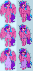 Size: 3352x7200 | Tagged: safe, artist:chelseawest, derpibooru import, part of a series, part of a set, oc, oc:melody aurora, alicorn, alicorn oc, body pillow, body pillow design, clothes, dress, female, horn, lingerie, looking at you, lying, lying down, offspring, parent:flash sentry, parent:twilight sparkle, parents:flashlight, solo, solo female, wings