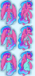 Size: 3352x7187 | Tagged: safe, artist:chelseawest, derpibooru import, part of a series, part of a set, oc, oc:melody aurora, alicorn, alicorn oc, body pillow, body pillow design, clothes, dress, female, flowing hair, flowing mane, flowing tail, horn, lingerie, looking at you, lying, lying down, offspring, older, parent:flash sentry, parent:twilight sparkle, parents:flashlight, solo, solo female, wings