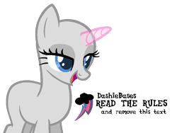 Size: 854x642 | Tagged: safe, artist:kingbases, derpibooru import, oc, oc only, pony, unicorn, bald, base, bedroom eyes, eyelashes, female, horn, mare, open mouth, simple background, solo, transparent background, unicorn oc