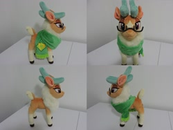 Size: 1597x1199 | Tagged: safe, artist:little-broy-peep, derpibooru import, cashmere (tfh), deer, reindeer, them's fightin' herds, clothes, glasses, irl, photo, plushie, scarf, solo