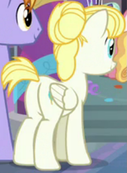 Size: 465x632 | Tagged: safe, derpibooru import, screencap, auburn vision, summer breeze, earth pony, pegasus, pony, she's all yak, butt, cropped, female, friendship student, male, mare, plot, stallion