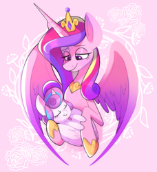 Size: 2294x2517 | Tagged: safe, artist:reborn3580, derpibooru import, princess cadance, princess flurry heart, alicorn, pony, baby, baby pony, bust, cute, cutedance, duo, eyes closed, female, filly, flurrybetes, high res, lidded eyes, mare, mother and child, mother and daughter, parent and child, sleeping