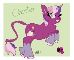 Size: 1396x1134 | Tagged: safe, artist:darkangelpuppet01, derpibooru import, cheerilee, cheerilee (g3), unicorn, g3, g3.5, g4, fusion, generational ponidox, grin, heart eyes, leonine tail, one eye closed, rearing, signature, smiling, solo, unshorn fetlocks, wingding eyes, wink