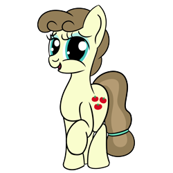 Size: 2000x2000 | Tagged: safe, artist:dafiltafish, derpibooru import, roma, earth pony, pony, brown mane, female, mare, open mouth, raised hoof, raised leg, simple background, smiling, transparent background, two toned tail