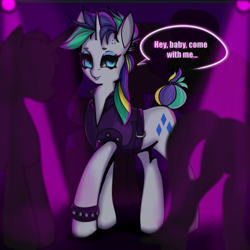 Size: 2500x2500 | Tagged: safe, artist:munrei, derpibooru import, rarity, unicorn, alternate hairstyle, female, mare, punk, raripunk, solo