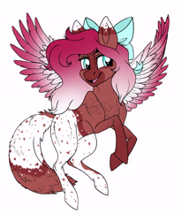 Size: 4740x5784 | Tagged: safe, artist:celestial-rainstorm, derpibooru import, oc, oc:bacon bits, pegasus, pony, wolf, wolf pony, absurd resolution, colored wings, female, gradient wings, mare, simple background, solo, white background, wings