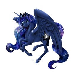 Size: 668x644 | Tagged: safe, artist:kidaoriginal, derpibooru import, princess luna, alicorn, pony, chest fluff, female, looking at you, mare, simple background, solo, white background