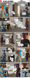 Size: 2000x5190 | Tagged: safe, artist:stellarator, derpibooru import, oc, oc only, oc:juicebox, oc:smoothie, anthro, earth pony, unguligrade anthro, unicorn, comic:we will be adored, comic:we will be adored part 11, 3d, blender, comic, cycles, earth pony oc, high res, horn, male, not sfm, unicorn oc