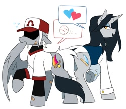 Size: 1233x1068 | Tagged: safe, artist:redxbacon, derpibooru import, oc, oc:critical strike, oc:single strike, pegasus, pony, unicorn, clothes, female, hat, missing wing, siblings, sisters