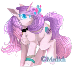 Size: 2492x2296 | Tagged: safe, artist:mediasmile666, derpibooru import, oc, oc only, pony, unicorn, choker, female, high res, horn, mare, simple background, solo, transparent background, unicorn oc