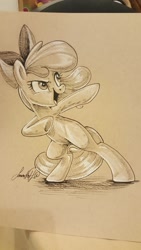 Size: 1152x2048 | Tagged: artist needed, safe, derpibooru import, apple bloom, female, filly, solo, traditional art