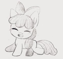 Size: 1549x1468 | Tagged: artist needed, source needed, safe, derpibooru import, apple bloom, female, filly, sketch, solo