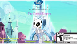 Size: 718x425 | Tagged: safe, derpibooru import, pony, bone, crossover, crystal empire, daggerfall, esrb, hasbro gaming, long description, photoshop, ponified, skeleton, the elder scrolls