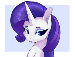 Size: 2100x1600 | Tagged: safe, artist:aquaticvibes, derpibooru import, rarity, pony, unicorn, bust, cheek fluff, chest fluff, ear fluff, ears, female, looking at you, mare, portrait, solo