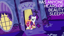 Size: 1280x720 | Tagged: safe, derpibooru import, edit, edited screencap, editor:quoterific, screencap, rarity, pony, unicorn, read it and weep, season 2, carousel boutique, female, mare, night, open mouth, solo