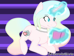 Size: 1600x1200 | Tagged: safe, artist:azure-quill, derpibooru import, oc, pony, unicorn, book, female, magic, mare, solo