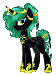 Size: 387x516 | Tagged: safe, artist:grimm821525, derpibooru import, oc, oc:princess emerald, alicorn, pony, female, mare, simple background, solo, white background