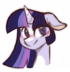 Size: 1401x1449 | Tagged: safe, artist:balychen, derpibooru import, twilight sparkle, pony, unicorn, sketch, smiling, solo