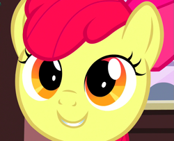 Size: 875x711 | Tagged: safe, derpibooru import, screencap, apple bloom, earth pony, pony, adorabloom, big eyes, cute, female, filly, solo