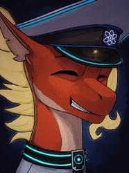 Size: 3120x4200 | Tagged: safe, artist:neitherman83, derpibooru import, oc, oc only, oc:posada, seapony (g4), equestria at war mod, atom, clothes, commissar, hydrogen, smiling, solo