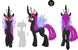 Size: 4867x3123 | Tagged: safe, artist:kyoshyu, derpibooru import, oc, oc:nymphea, changeling, changeling queen, butt, changeling queen oc, female, high res, plot, simple background, solo, transparent background