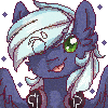 Size: 100x100 | Tagged: safe, derpibooru import, oc, oc only, oc:moonlight drop, pegasus, headphones, pixel art, tongue, tongue out