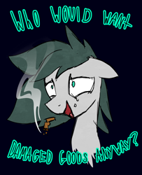 Size: 2000x2469 | Tagged: safe, artist:superderpybot, oc, oc only, oc:pencil pusher, earth pony, cigarette, laughing, sad, sketch, smoking, text