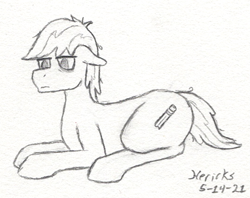 Size: 533x423 | Tagged: safe, artist:hericks, oc, oc only, earth pony, pony, dead eyes, depressed, doodle, male, solo, stallion