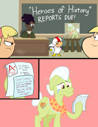 Size: 2806x3625 | Tagged: safe, artist:cartuneslover16, derpibooru import, granny smith, earth pony, human, pony, crossover, crying, gunther magnuson, high res, kendall perkins, kick buttowski, kick buttowski suburban daredevil, ms. fitzpatrick, tears of joy