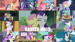 Size: 1280x721 | Tagged: safe, derpibooru import, edit, edited screencap, editor:quoterific, screencap, applejack, citrine spark, fire quacker, fluttershy, november rain, peppermint goldylinks, pinkie pie, rainbow dash, rarity, spike, sweetie belle, thunderlane, twilight sparkle, twilight sparkle (alicorn), unicorn twilight, yona, zecora, zippoorwhill, alicorn, dragon, earth pony, unicorn, yak, zebra, a dog and pony show, castle mane-ia, dragonshy, fake it 'til you make it, forever filly, it isn't the mane thing about you, look before you sleep, made in manehattan, school daze, season 1, season 3, season 4, season 6, season 7, season 8, sweet and elite, the gift of the maud pie, three's a crowd, wonderbolts academy, spoiler:s08, ^^, applejack's hat, clothes, clubhouse, cowboy hat, crusaders clubhouse, cute, diapinkes, eyes closed, female, filly, friendship student, golden oaks library, hat, hug, jackabetes, male, mane six, mare, raribetes, shyabetes, stallion, twiabetes