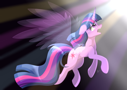 Size: 4961x3508 | Tagged: safe, artist:envygirl95, derpibooru import, twilight sparkle, twilight sparkle (alicorn), alicorn, pony, crying, immortality blues, open mouth, remembrance, solo, wings