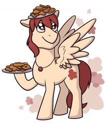 Size: 1280x1490 | Tagged: safe, artist:verikoira, derpibooru import, oc, oc only, pegasus, pony, cookie, food, platter