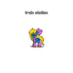 Size: 600x600 | Tagged: safe, derpibooru import, oc, oc:train station, pegasus, pony, bow, clothes, pegasus oc, pony town, scarf