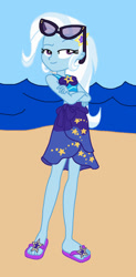 Size: 627x1275 | Tagged: safe, artist:agenthotman, derpibooru import, trixie, better together, equestria girls, forgotten friendship, beach, clothes, female, swimsuit